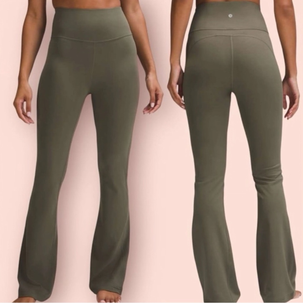 lululemon athletica Olive Green High-Rise Flare Leggings